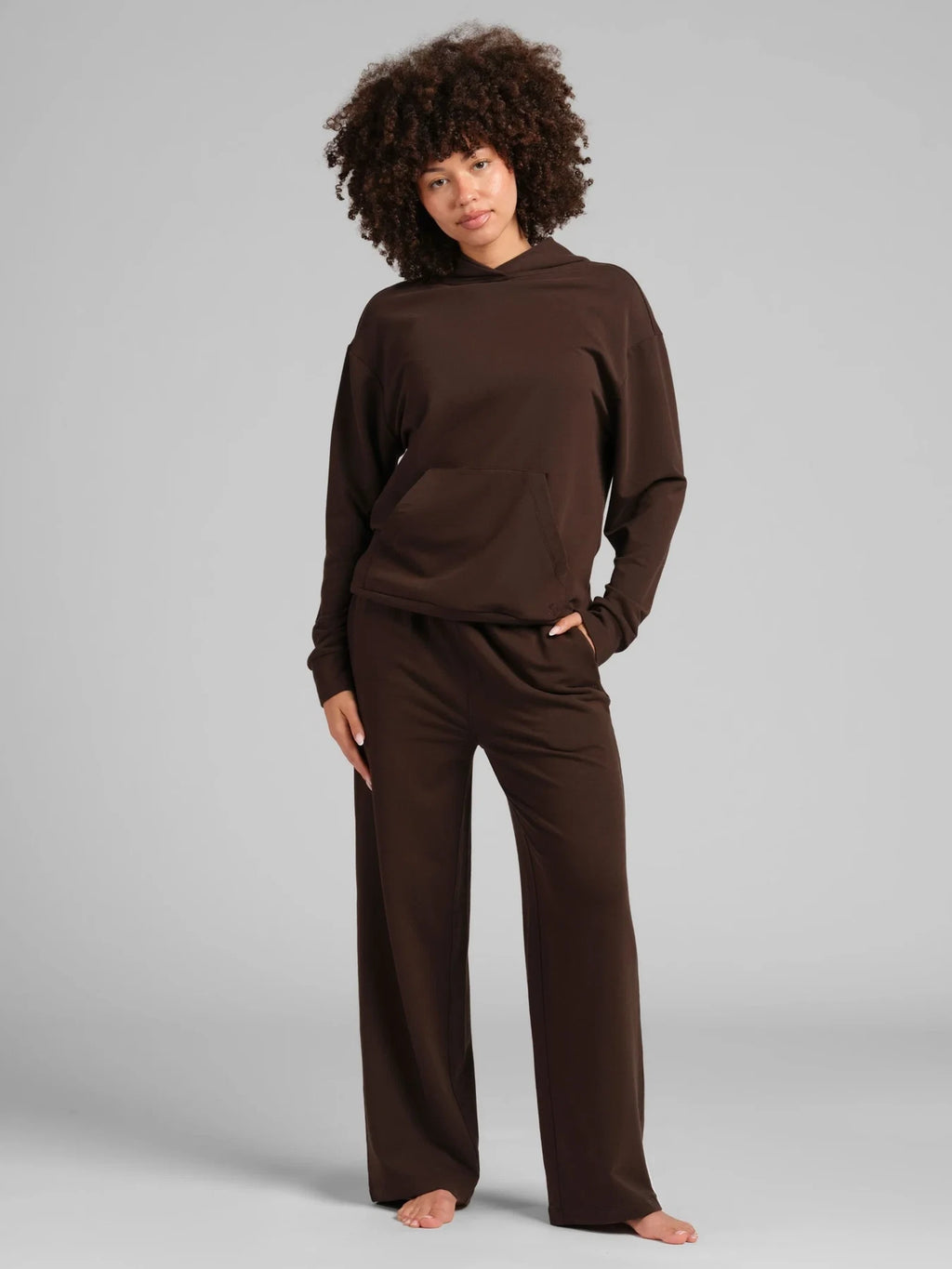 Lightweight Terry Pullover Hoodie - Espresso