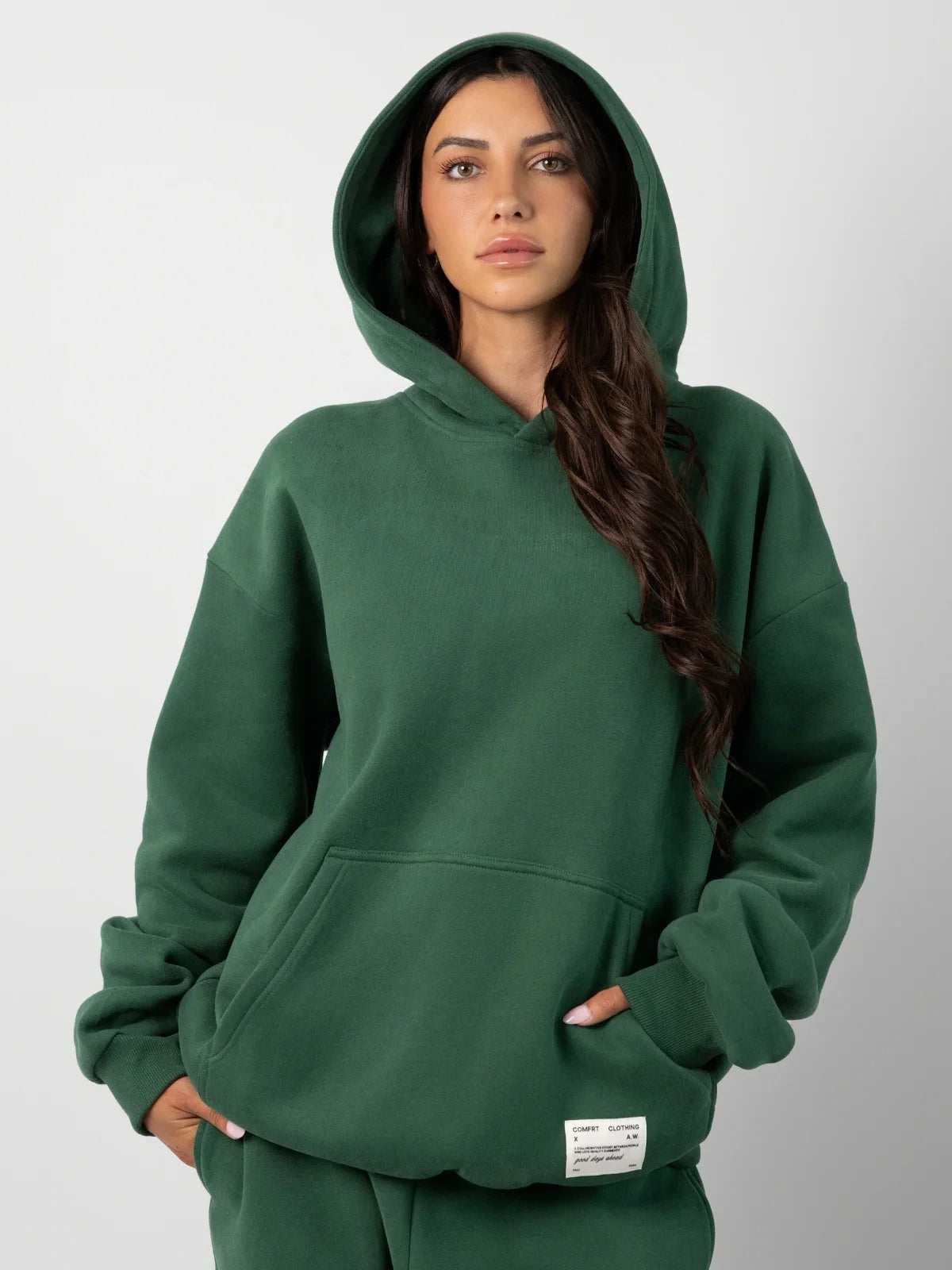 Graphic Pullover Hoodie - Hunter Green