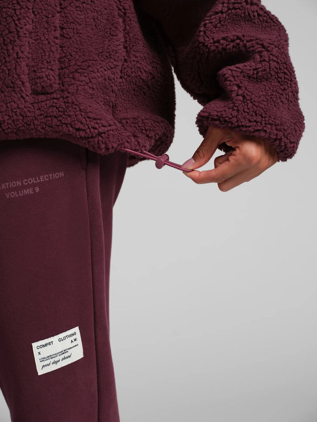 Textured Half-Zip Jacket - Maroon