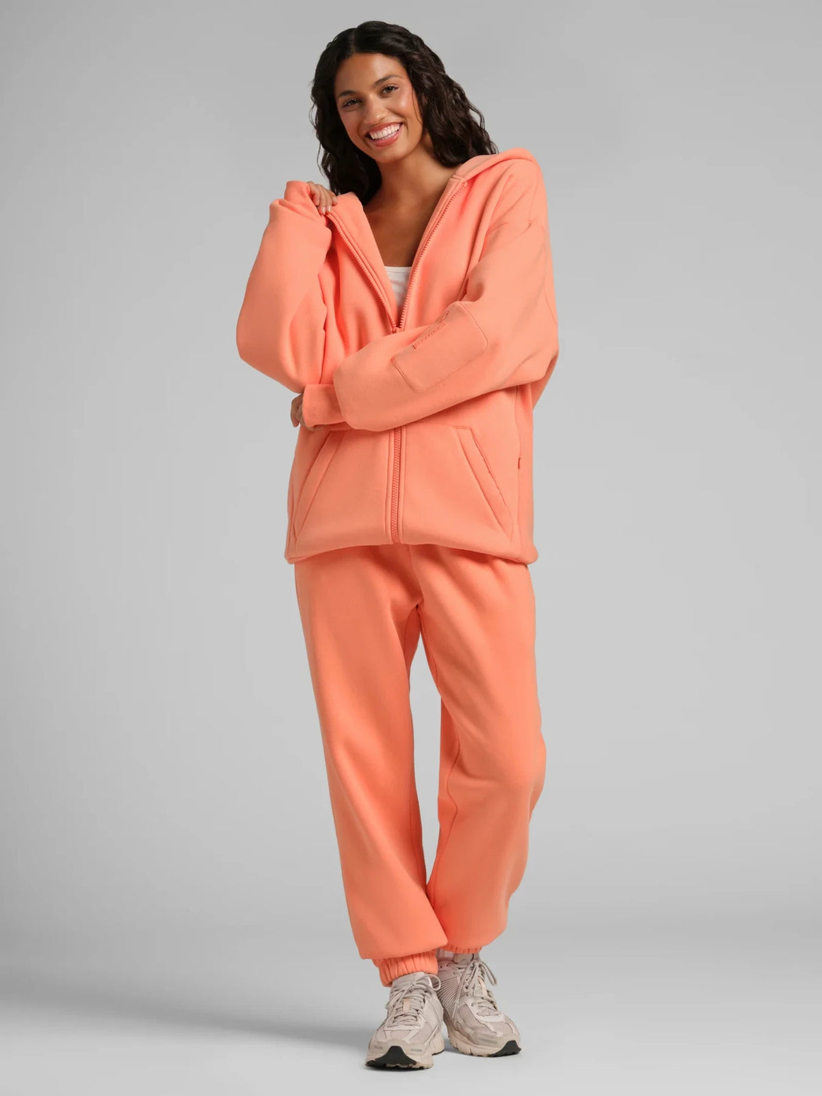 Travel Zip Hoodie - Coral