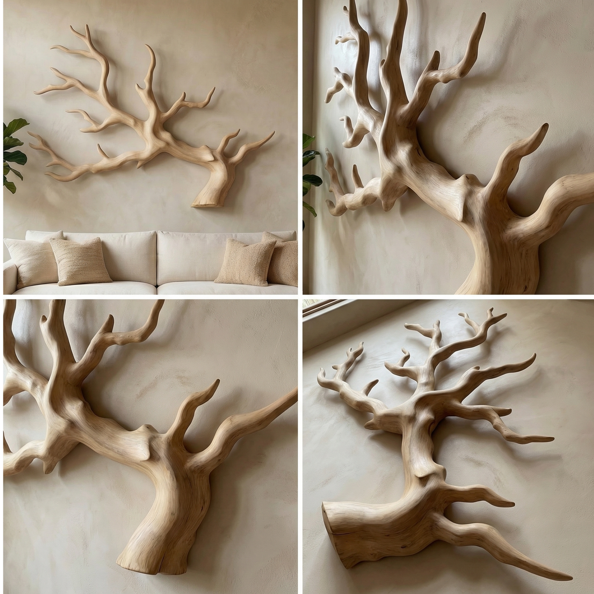 Rustic Branch Wall Decor With Natural Tree Form For Living Room