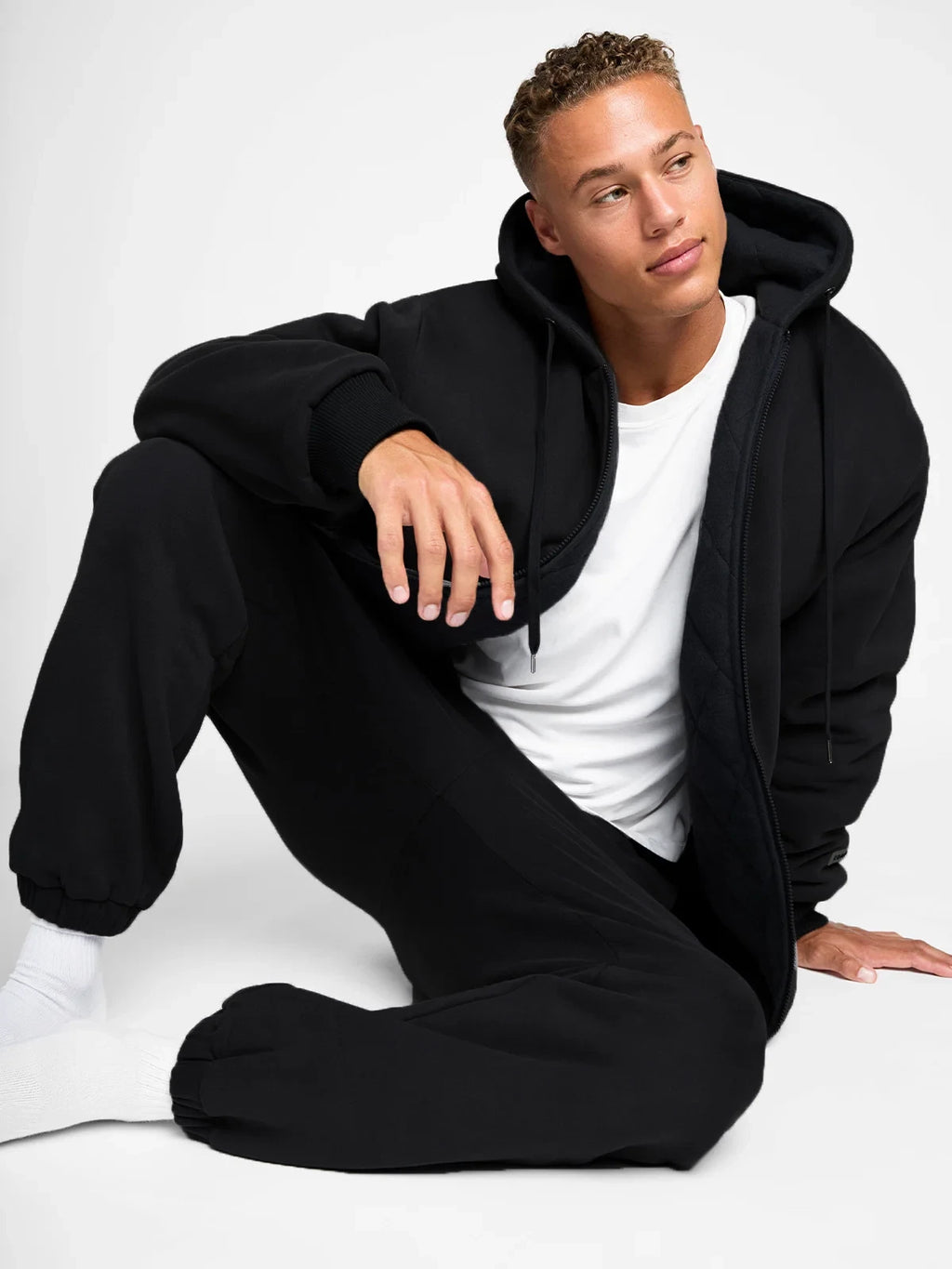 Weighted Zip Hoodie - Black