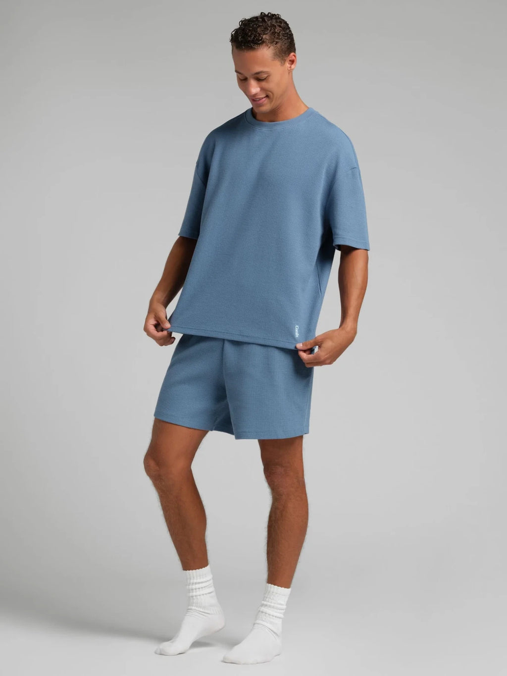 Waffle-Knit Lounge T-Shirt - Harbor