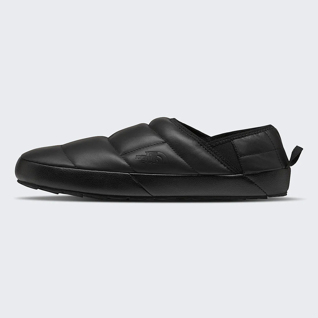 Leather Insulated Mule Slippers - Black