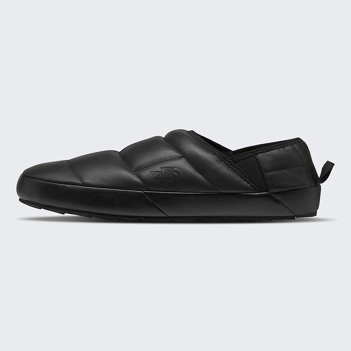Leather Insulated Mule Slippers - Black