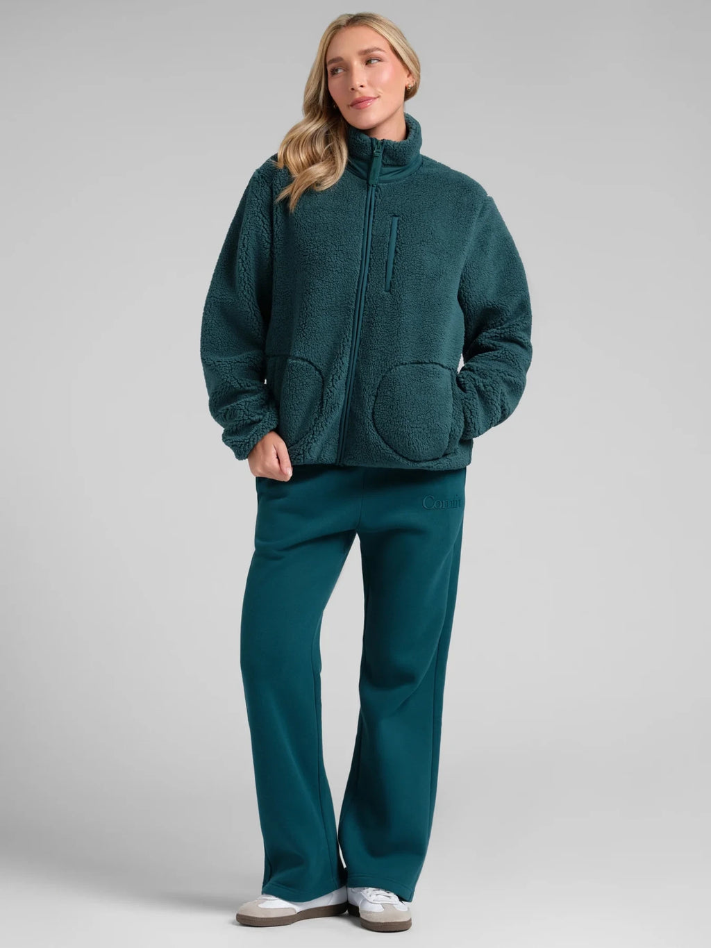 Textured Full-Zip Jacket - Alpine Green