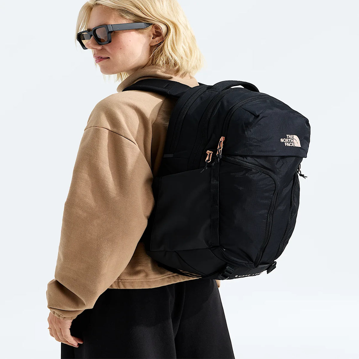 Women's Commuter Backpack - Black/Coral