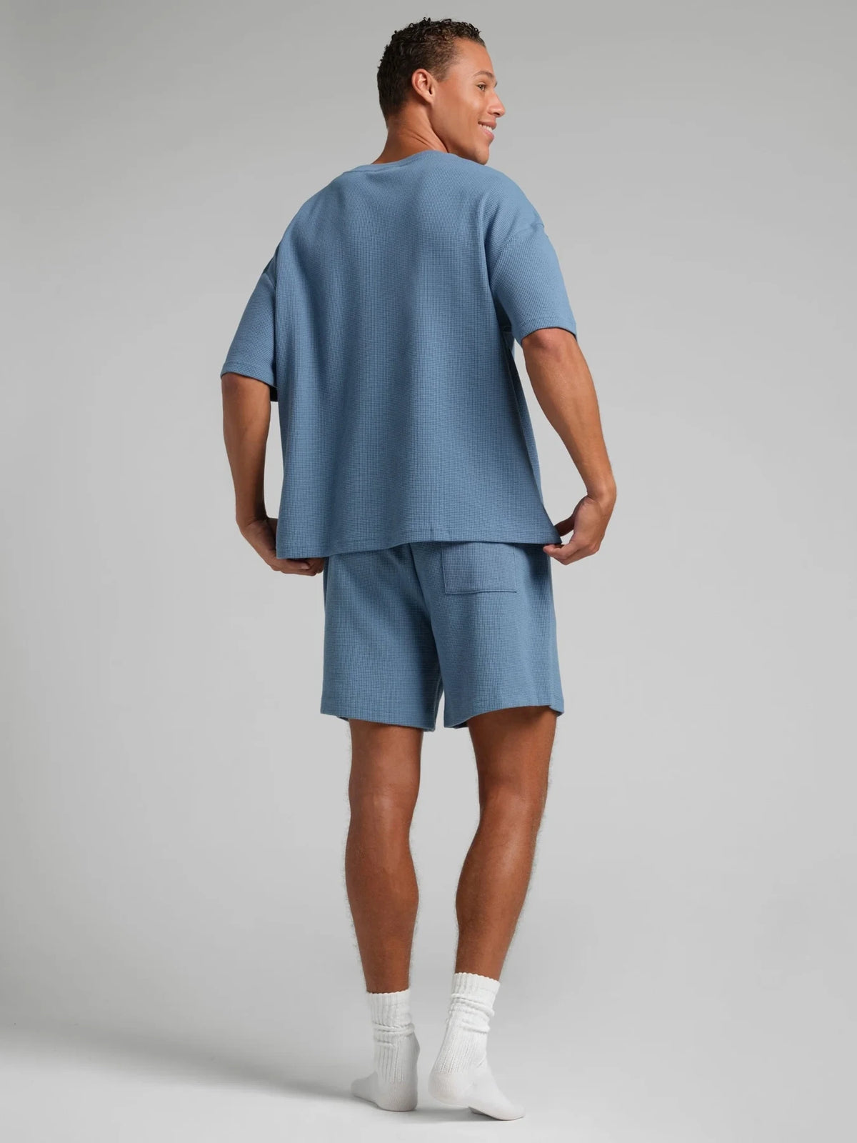 Waffle-Knit Lounge T-Shirt - Harbor