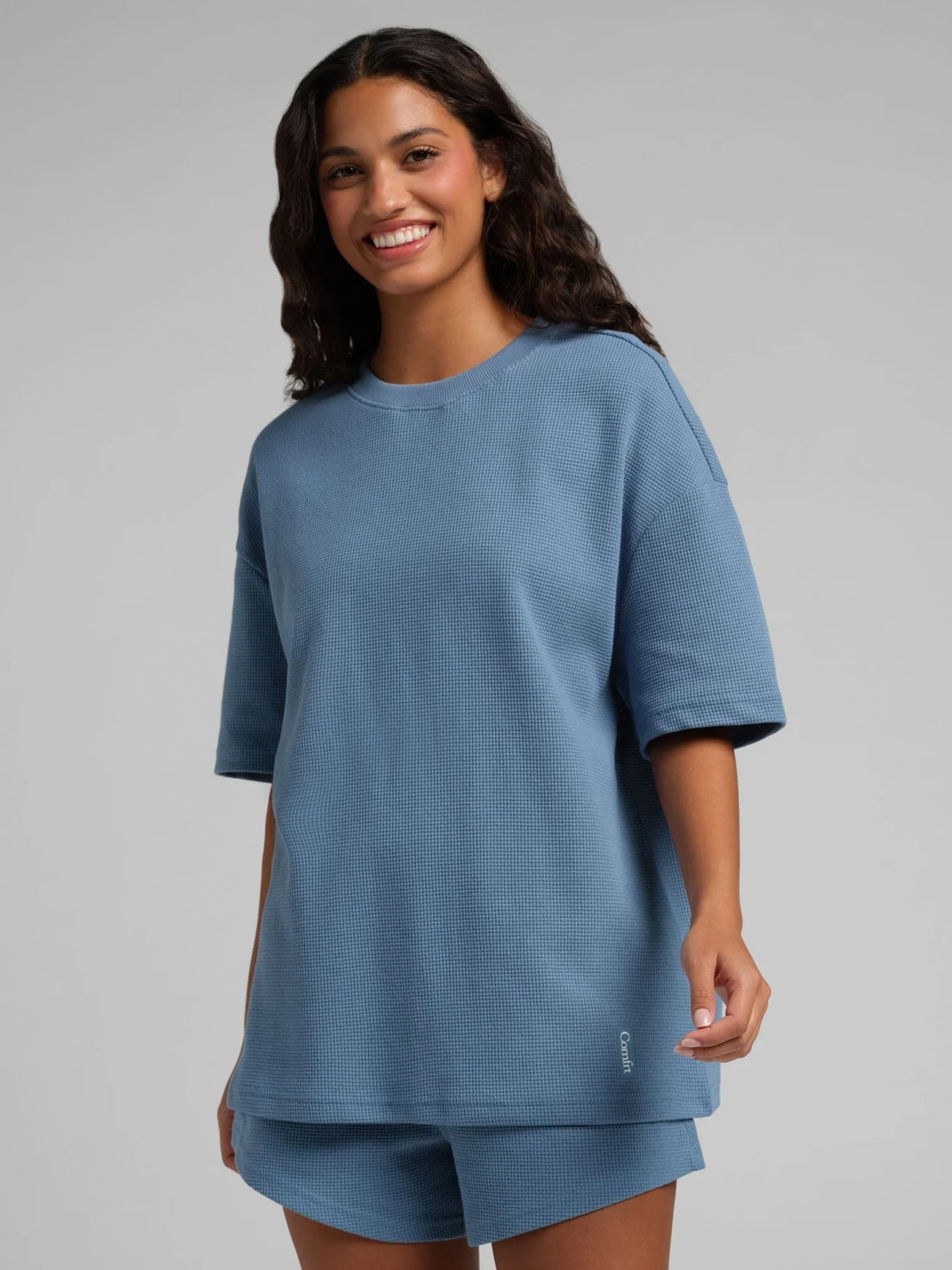 Waffle-Knit Lounge T-Shirt - Harbor