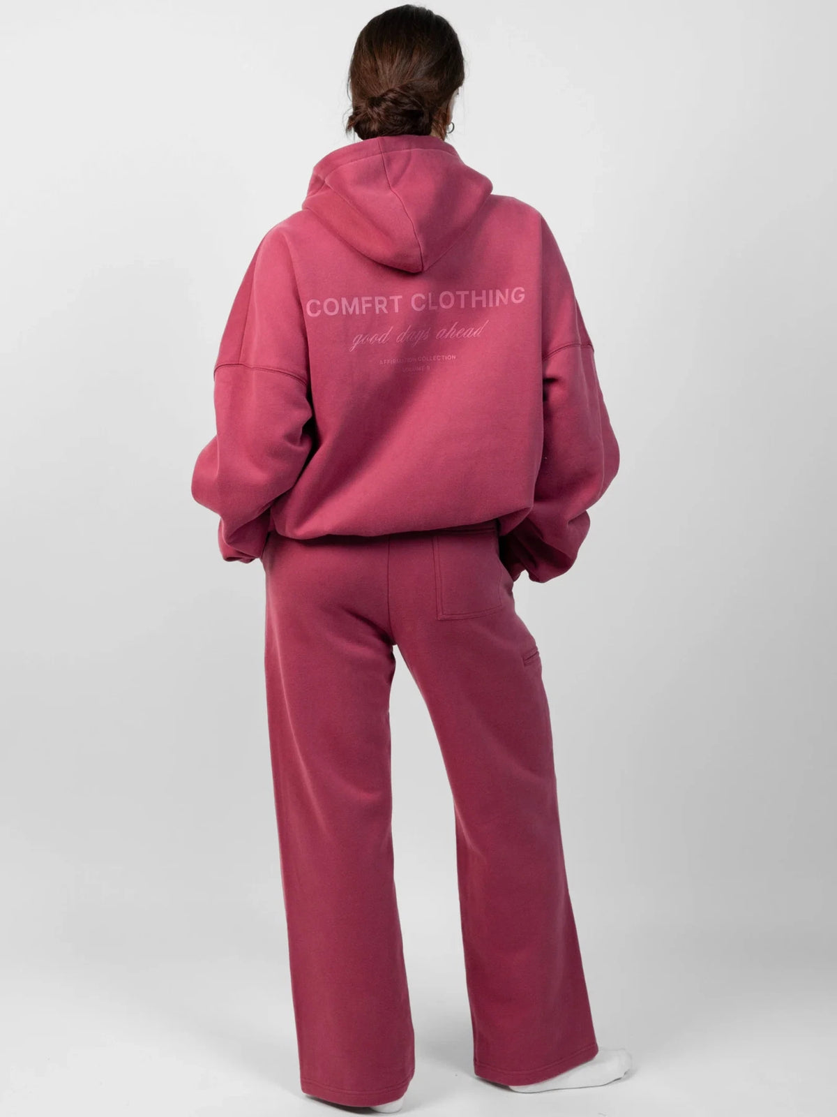 Graphic Straight-Leg Sweatpants - Berry