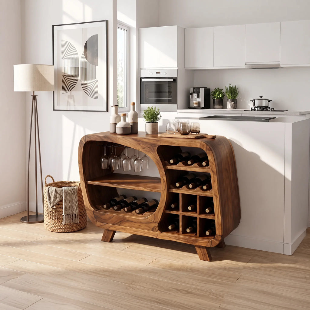 Mid Century Wine Storage Cabinet Modern Kitchen