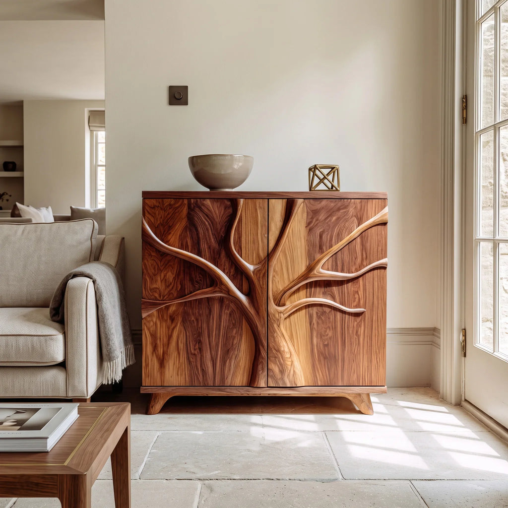 Modern Sculptural Branch Cabinet For Entryway