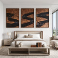 Minimalist Large Wooden Wall Art Modern Bedroom