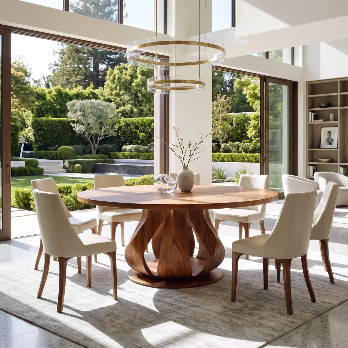 Modern Petal Base Round Dining Table For Dining Room