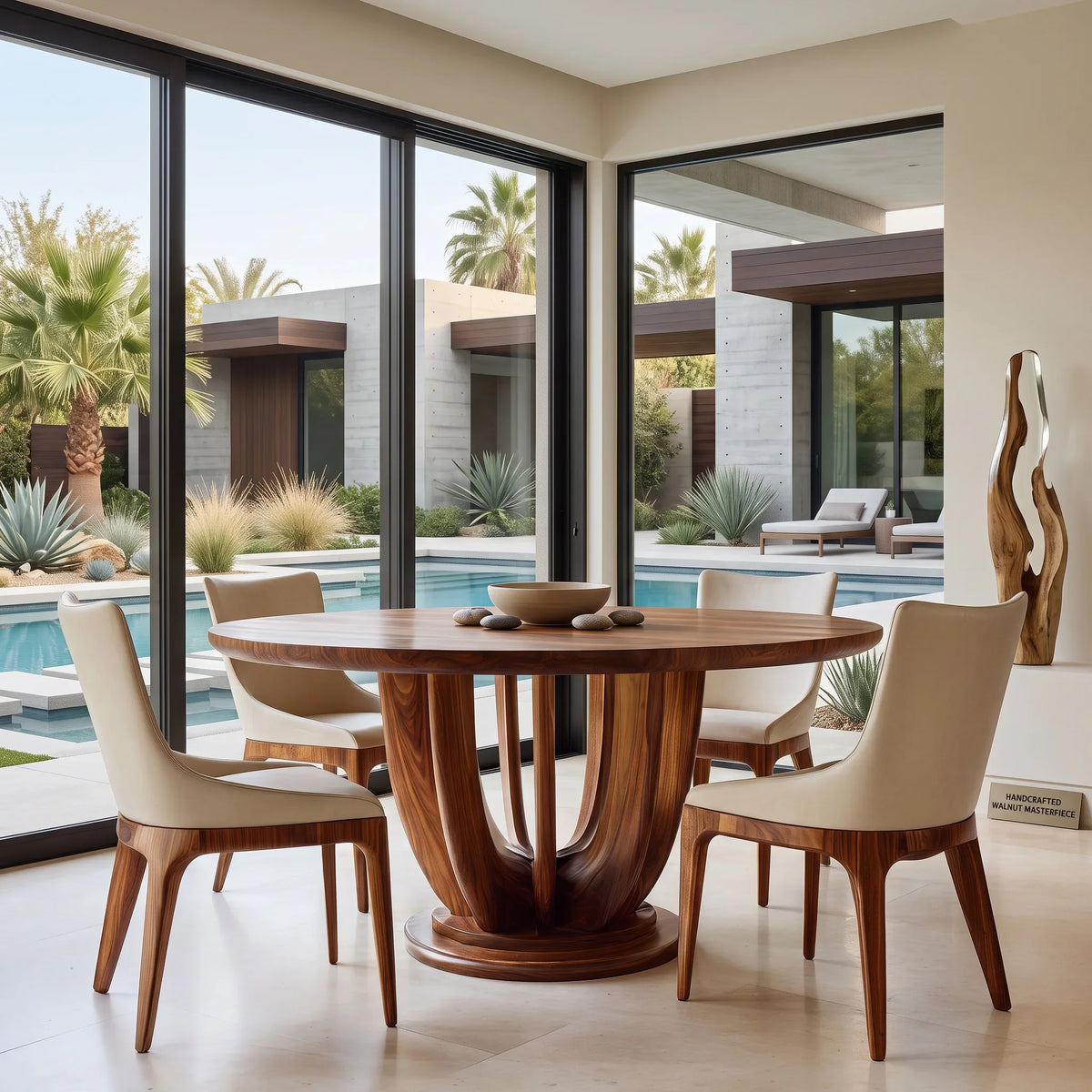 Modern Loop Base Round Dining Table For Dining Room