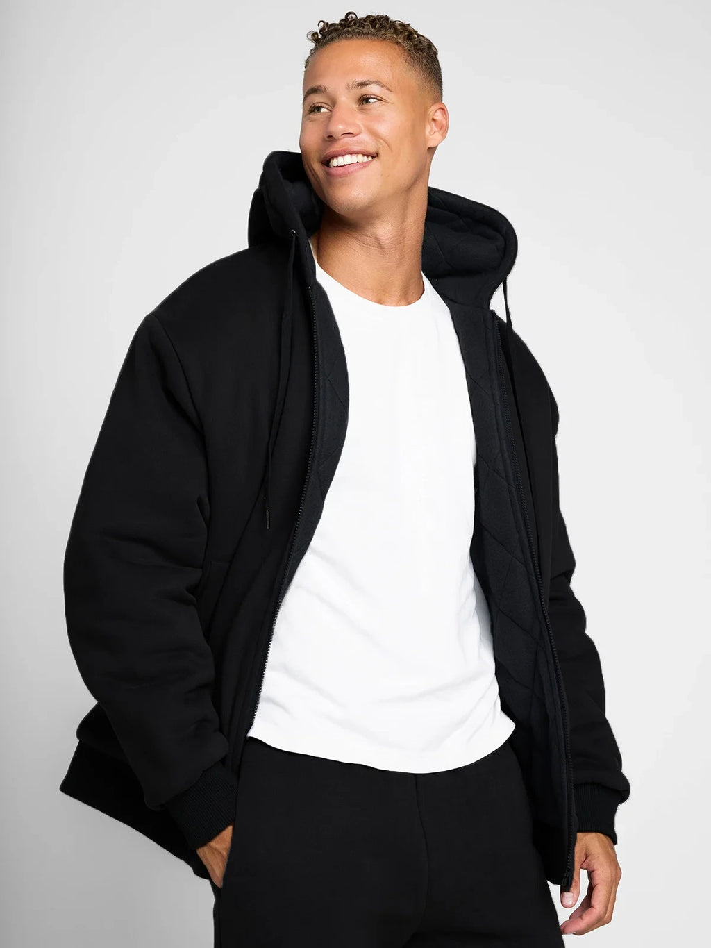 Weighted Zip Hoodie - Black