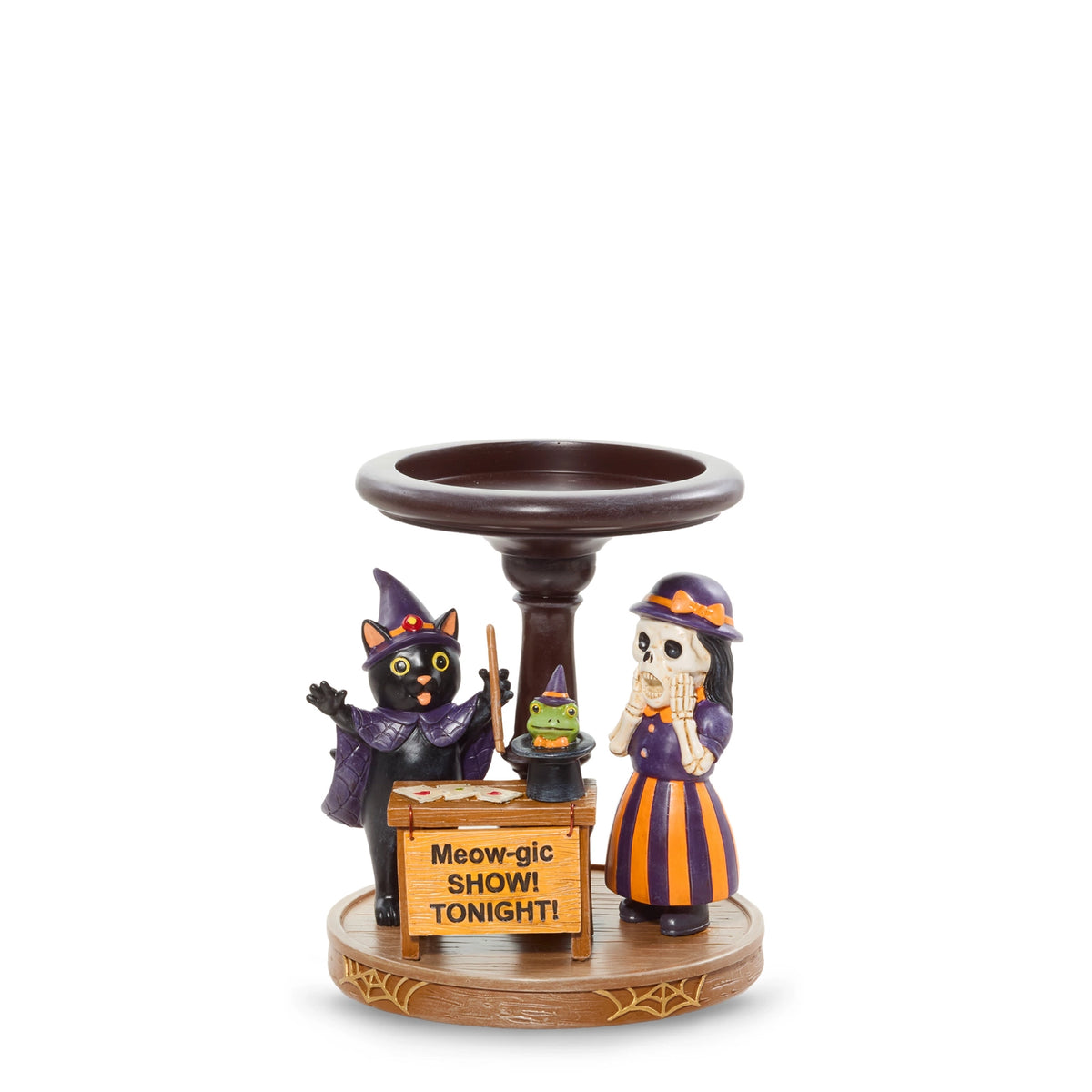 Halloween Cat Show Jar Candle Pedestal