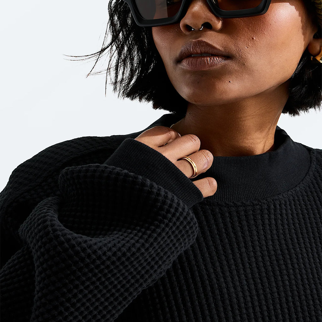 Women's Mock-Neck Top - Black