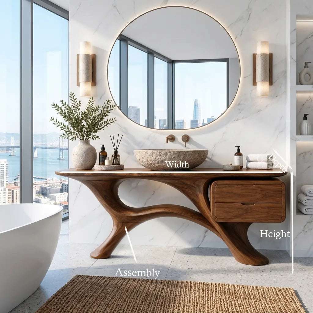 Modern Bathroom Vanity Branch Base With Drawers For Designer Homes