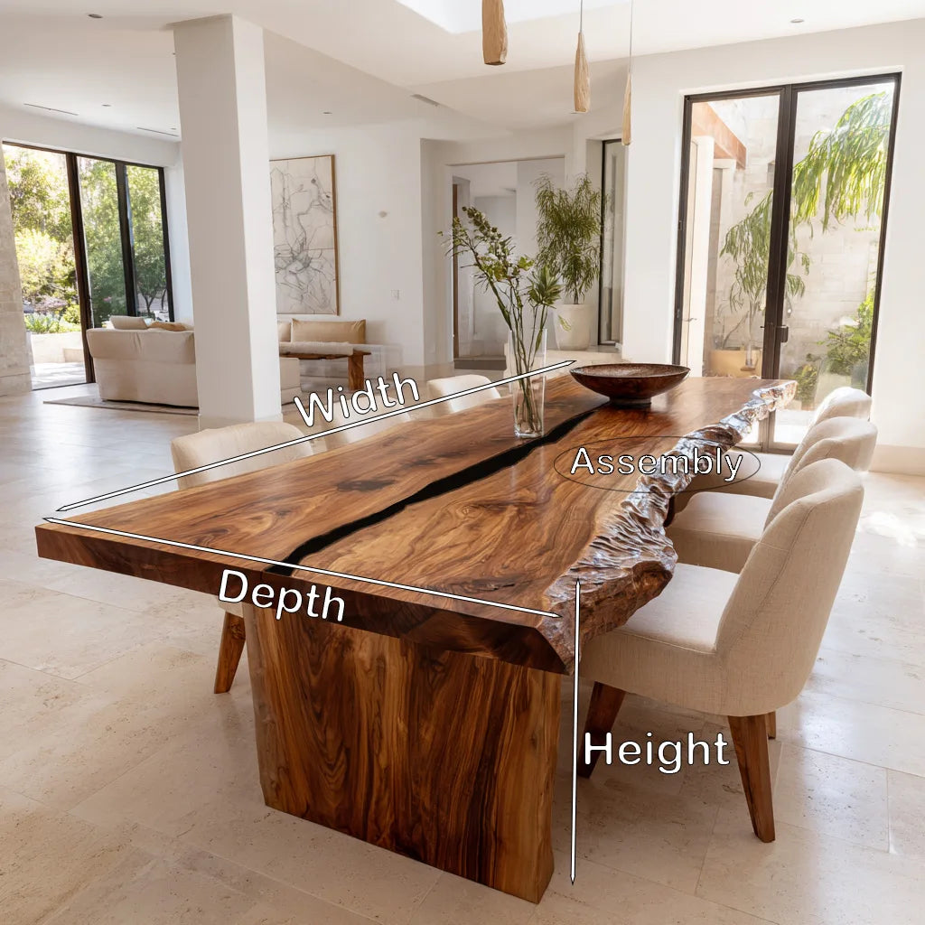 Rustic Natural Wood Dining Table Live Edge For Dining Room