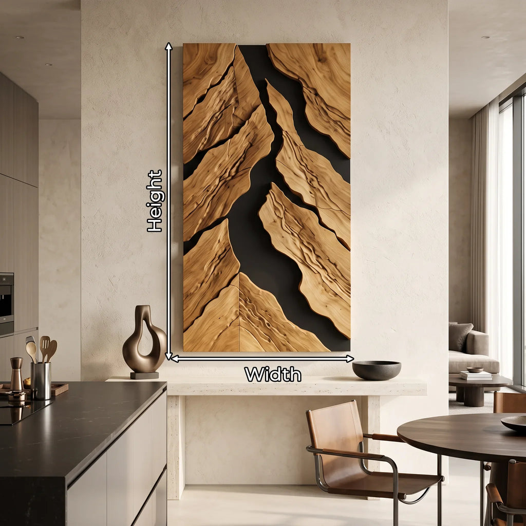 Japandi Nature Wooden Wall Art Modern Living Room