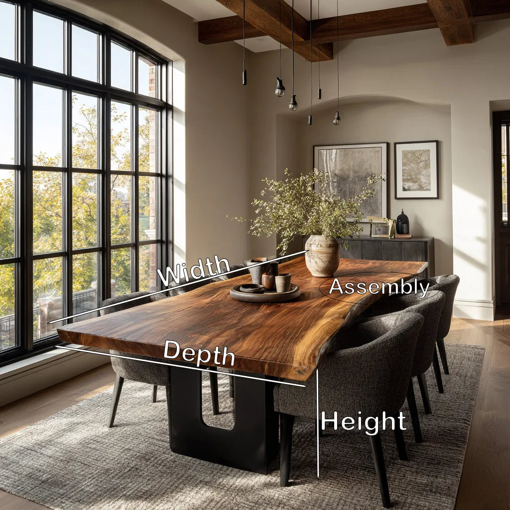 Modern Live Edge Dining Table Wood Slab For Dining Room