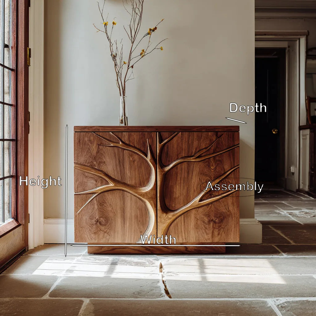Contemporary Tree Relief Cabinet For Entryway