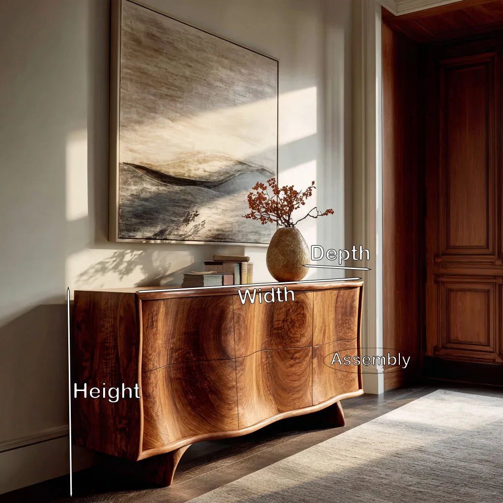 Modern Curved Front Sideboard For Foyer