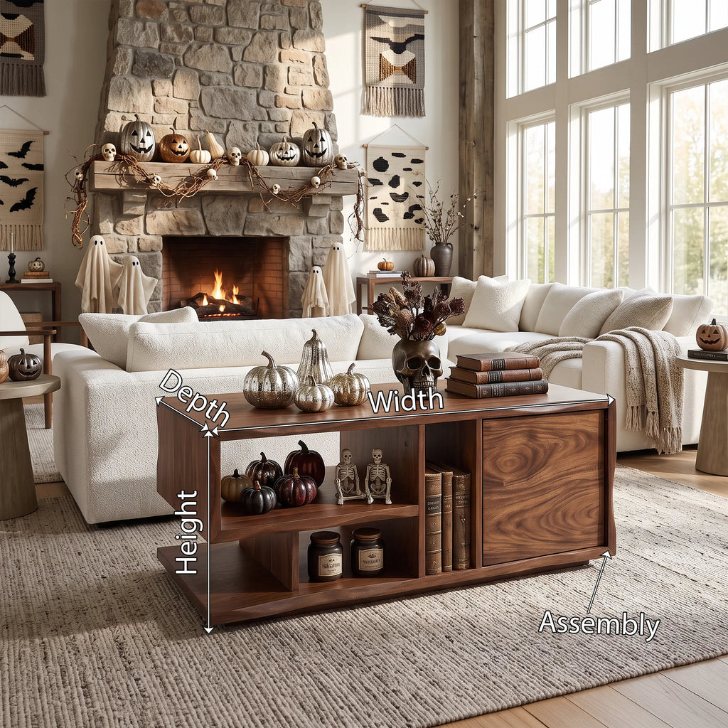 Rustic Halloween Storage Coffee Table Family Room