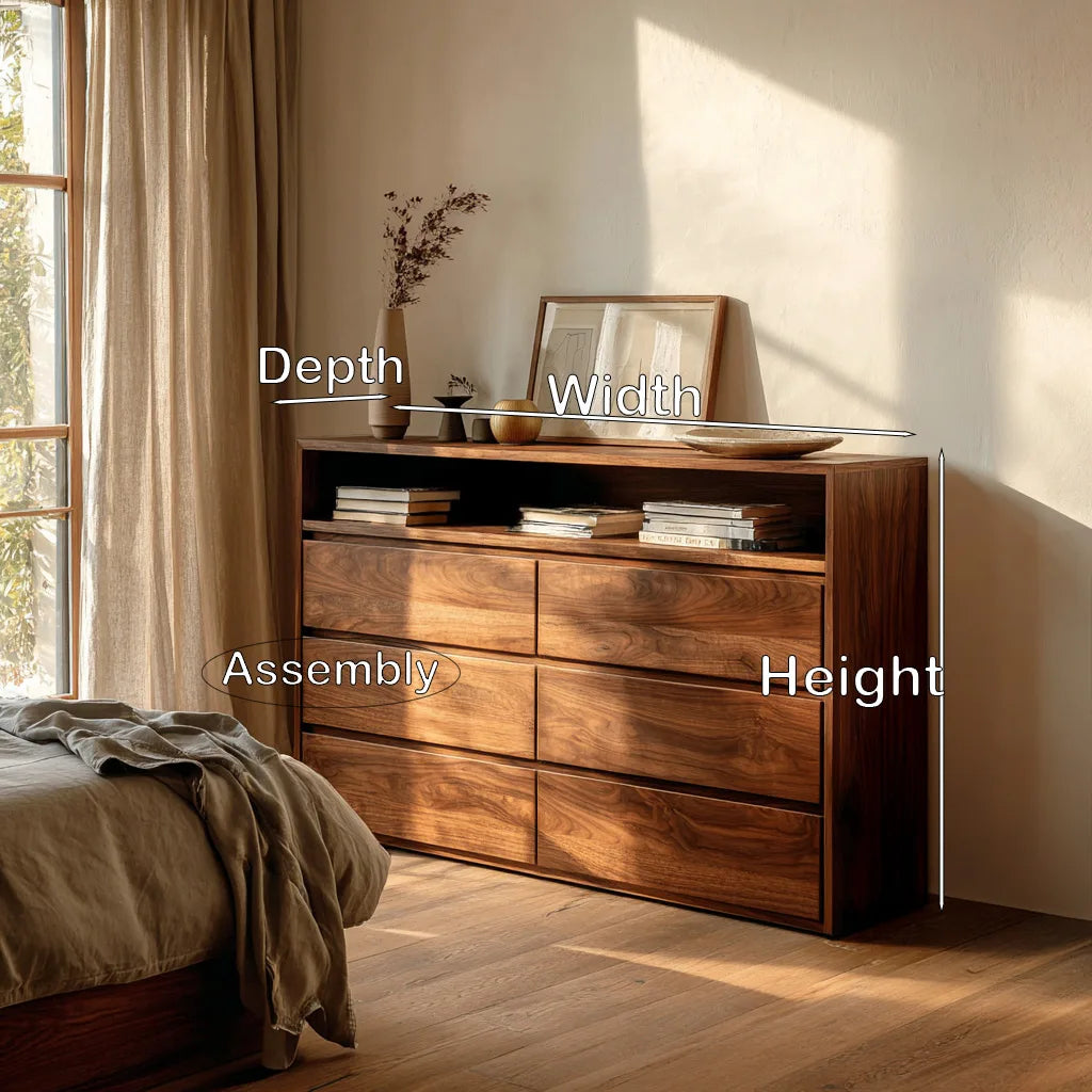 Modern Open Shelf Wooden Dresser For Bedroom