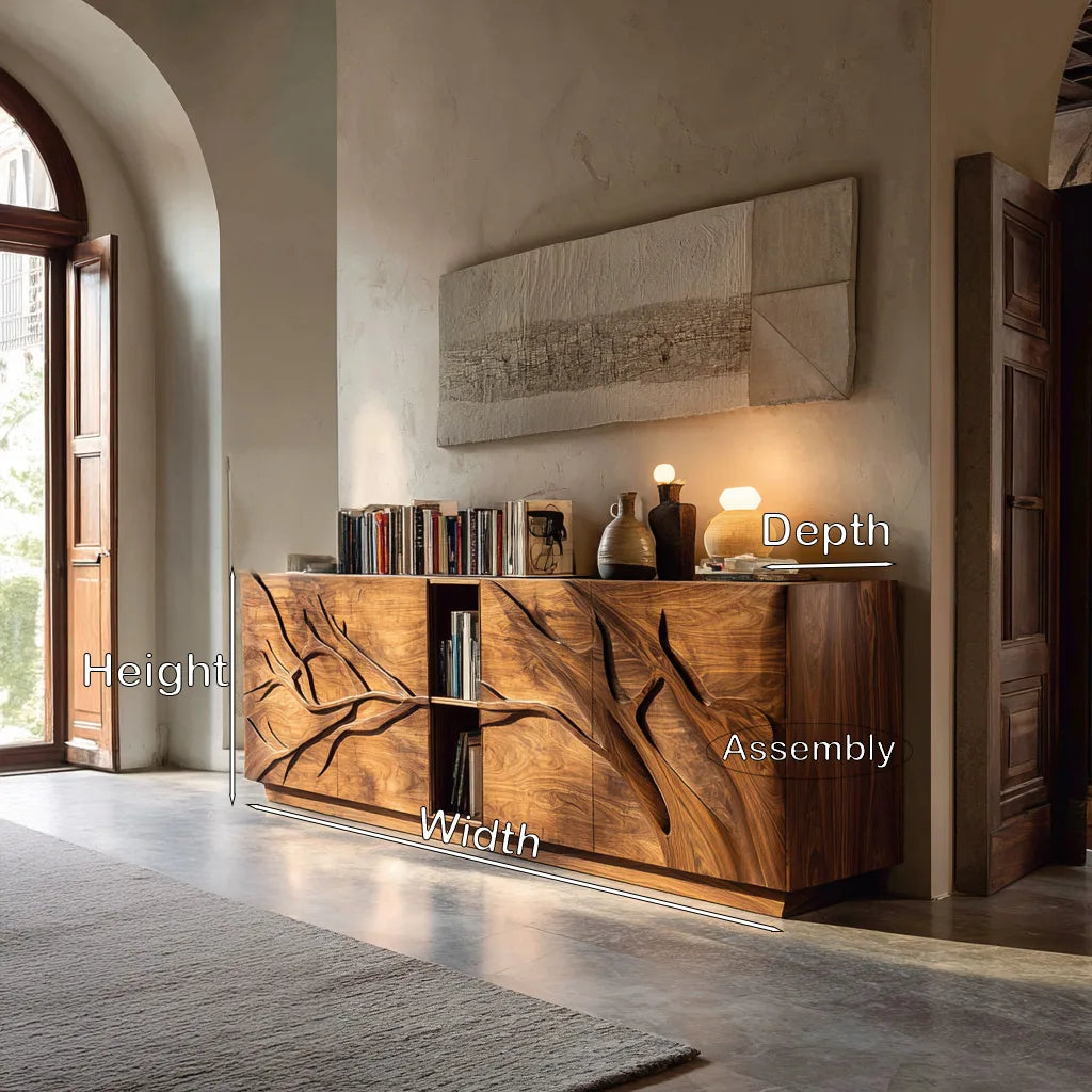 Modern Branch Carved Sideboard For Living Room