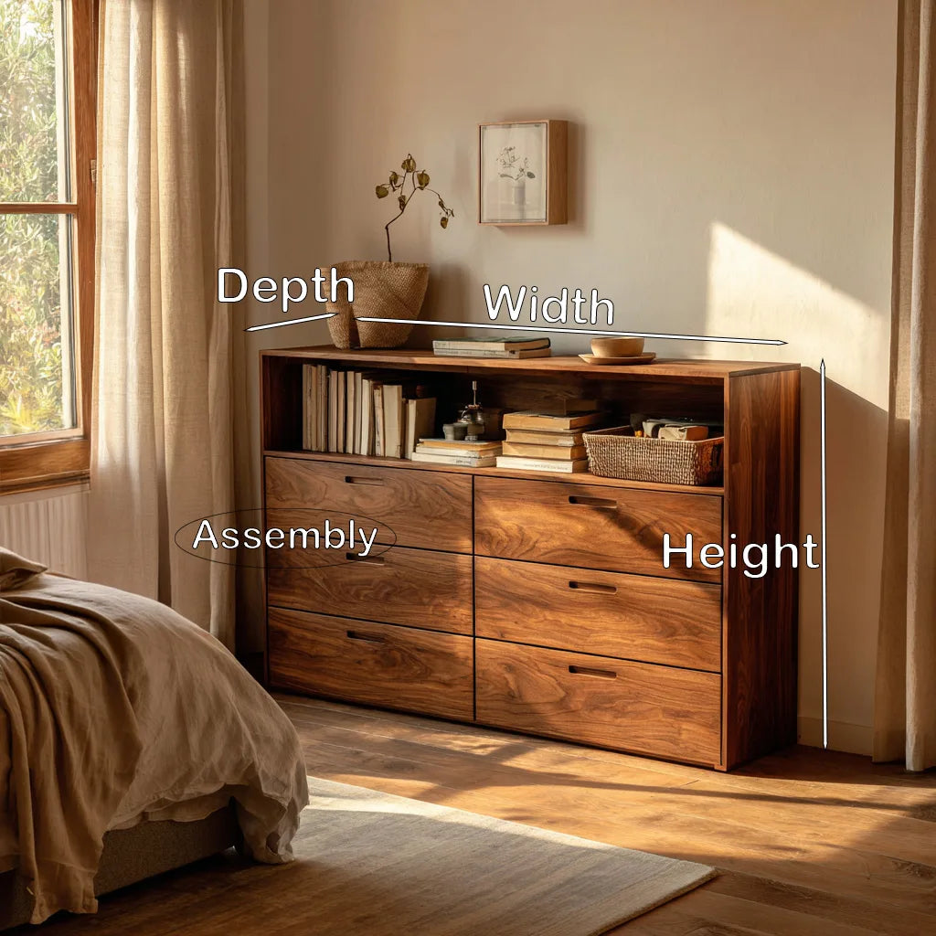 Contemporary Storage Dresser With Open Shelves For Bedroom