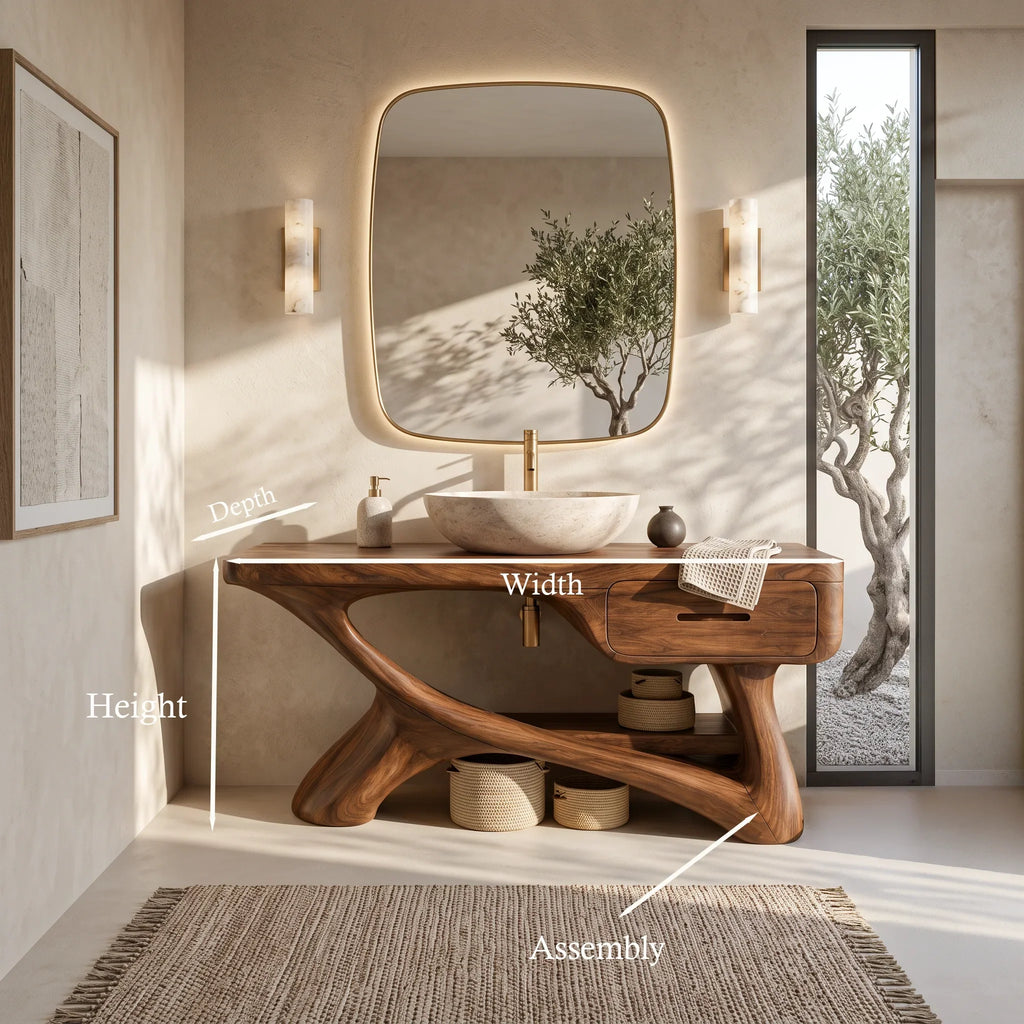 Contemporary Bathroom Vanity Flowing Frame With Drawer For Luxury Ensuite