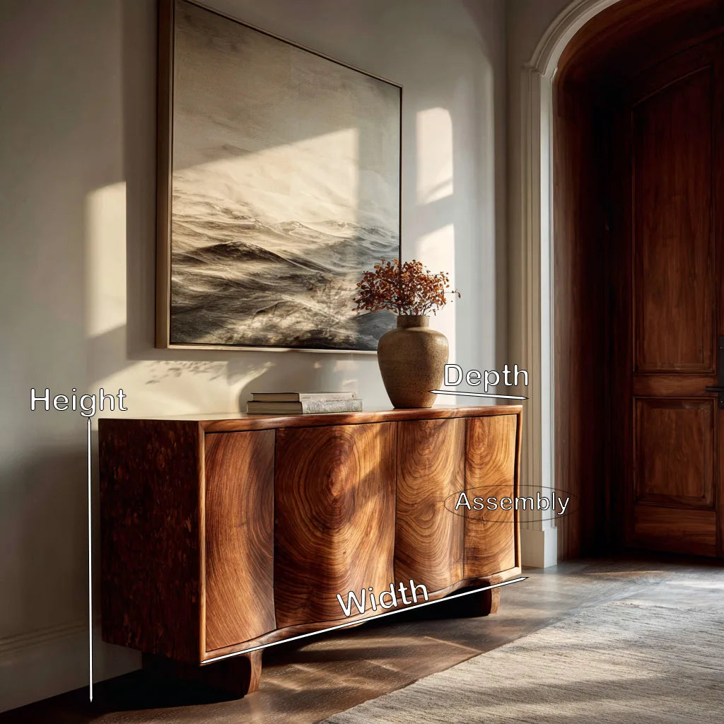 Contemporary Sculpted Front Sideboard For Living Room