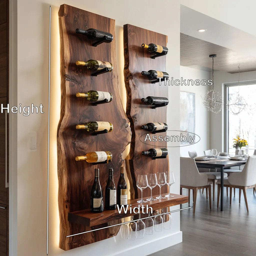 Modern Double Panel Wine Rack With Display Shelf For Home Bar