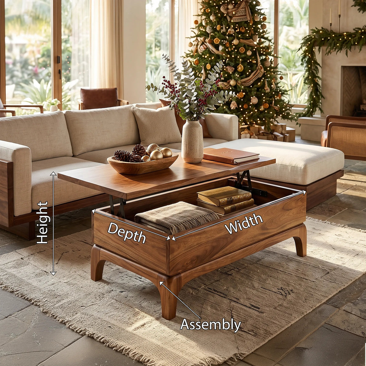 Handcrafted Christmas Coffee Table With Storage Holiday Home
