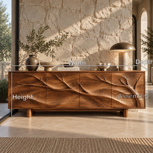 Contemporary Branch Carved Sideboard For Dining Room