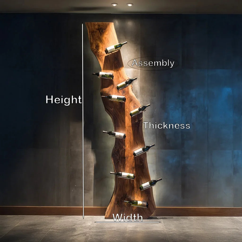 Modern Live Edge Wine Rack For Home Bar