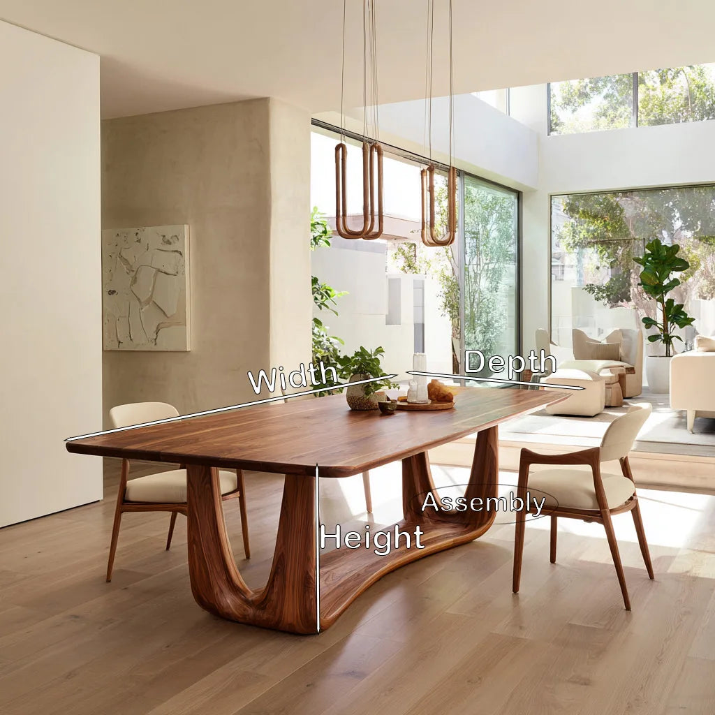Modern Wood Dining Table Sculptural Base For Dining Room
