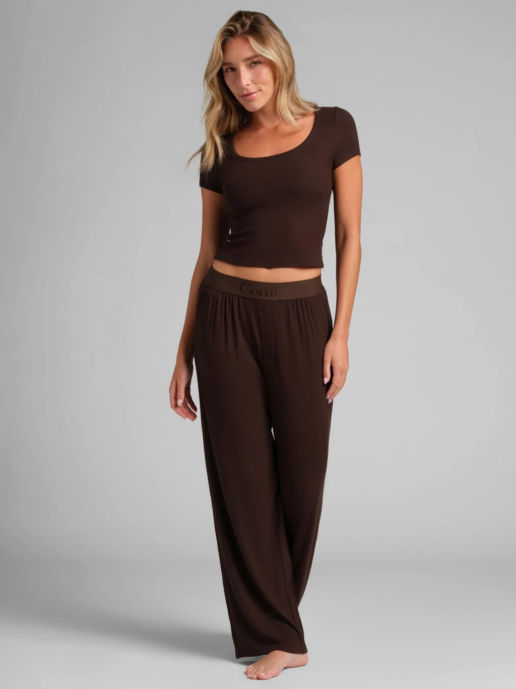 Ribbed Lounge Pants - Espresso
