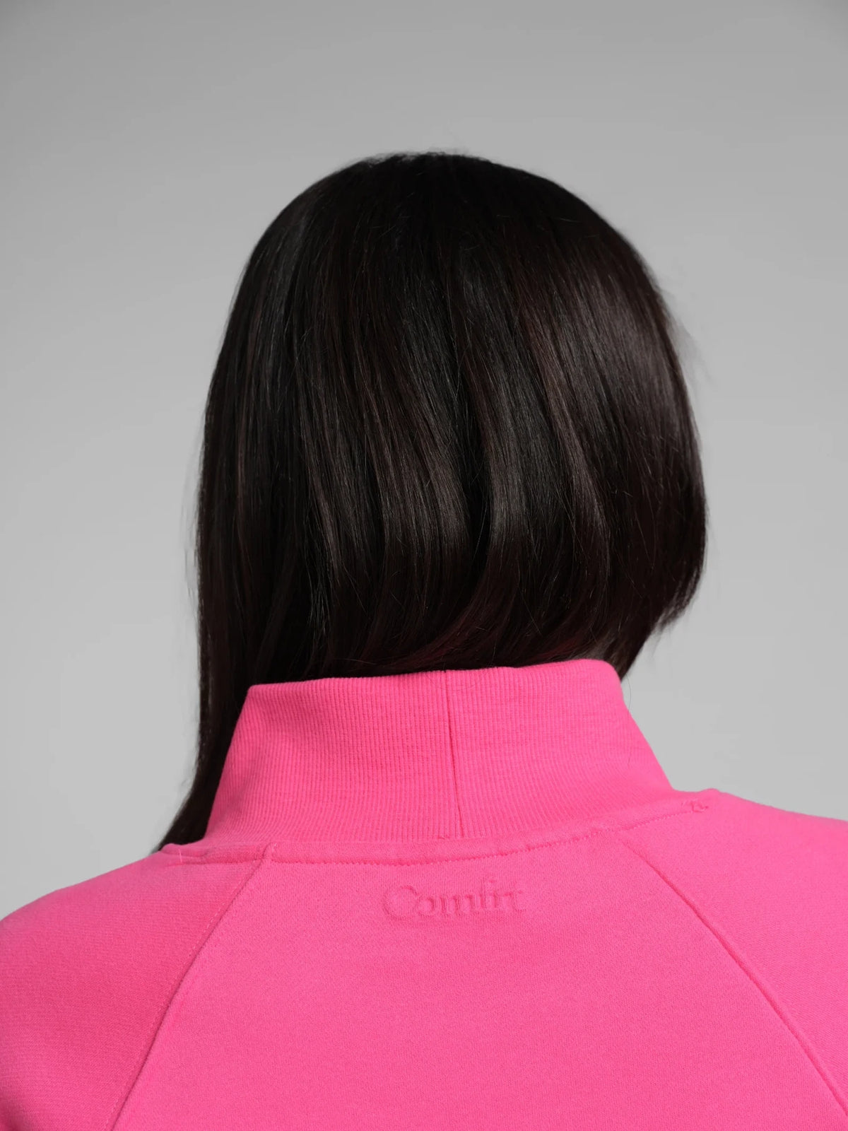 Mock Neck Sweatshirt - Hot Pink