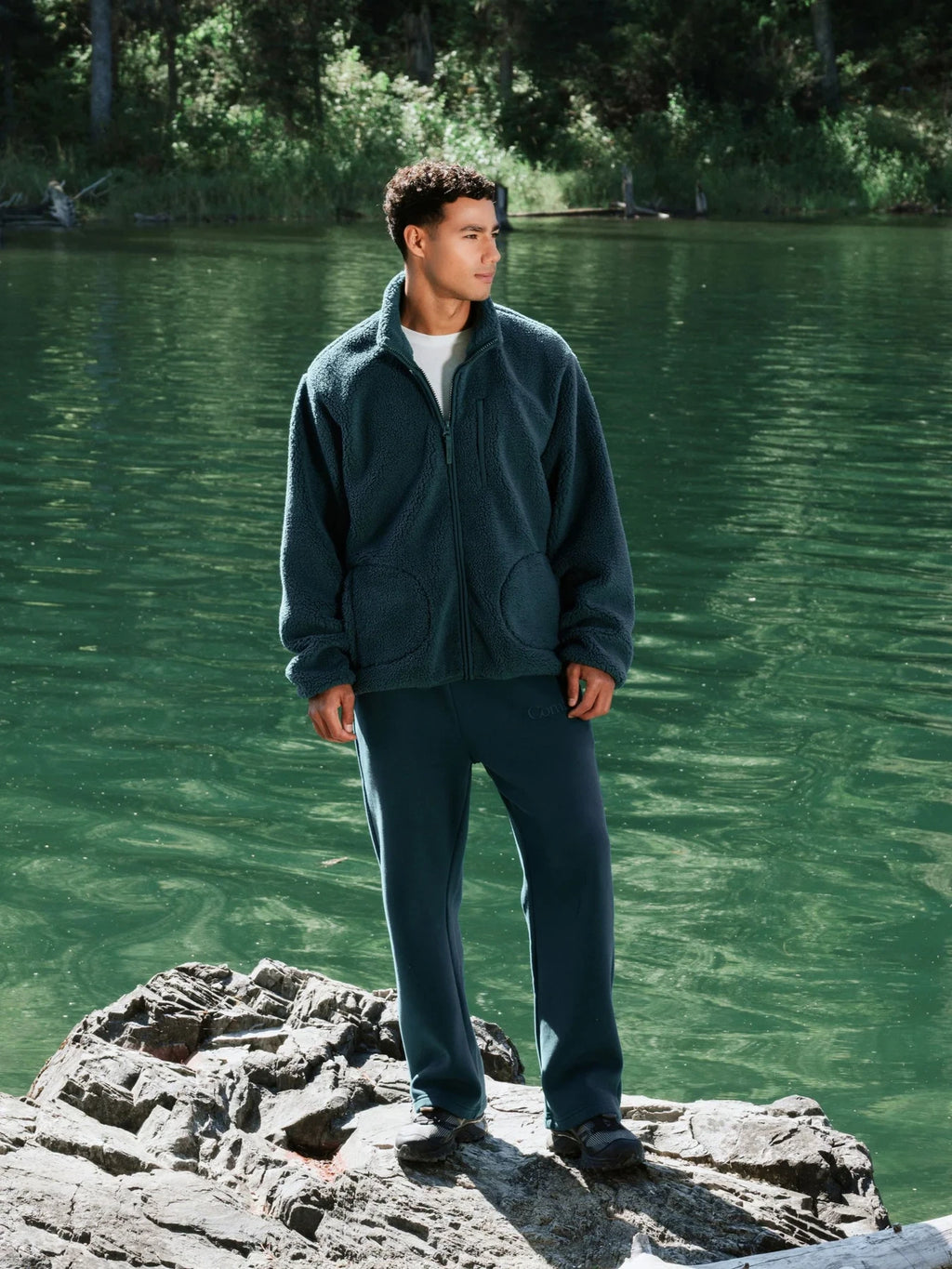 Textured Full-Zip Jacket - Alpine Green