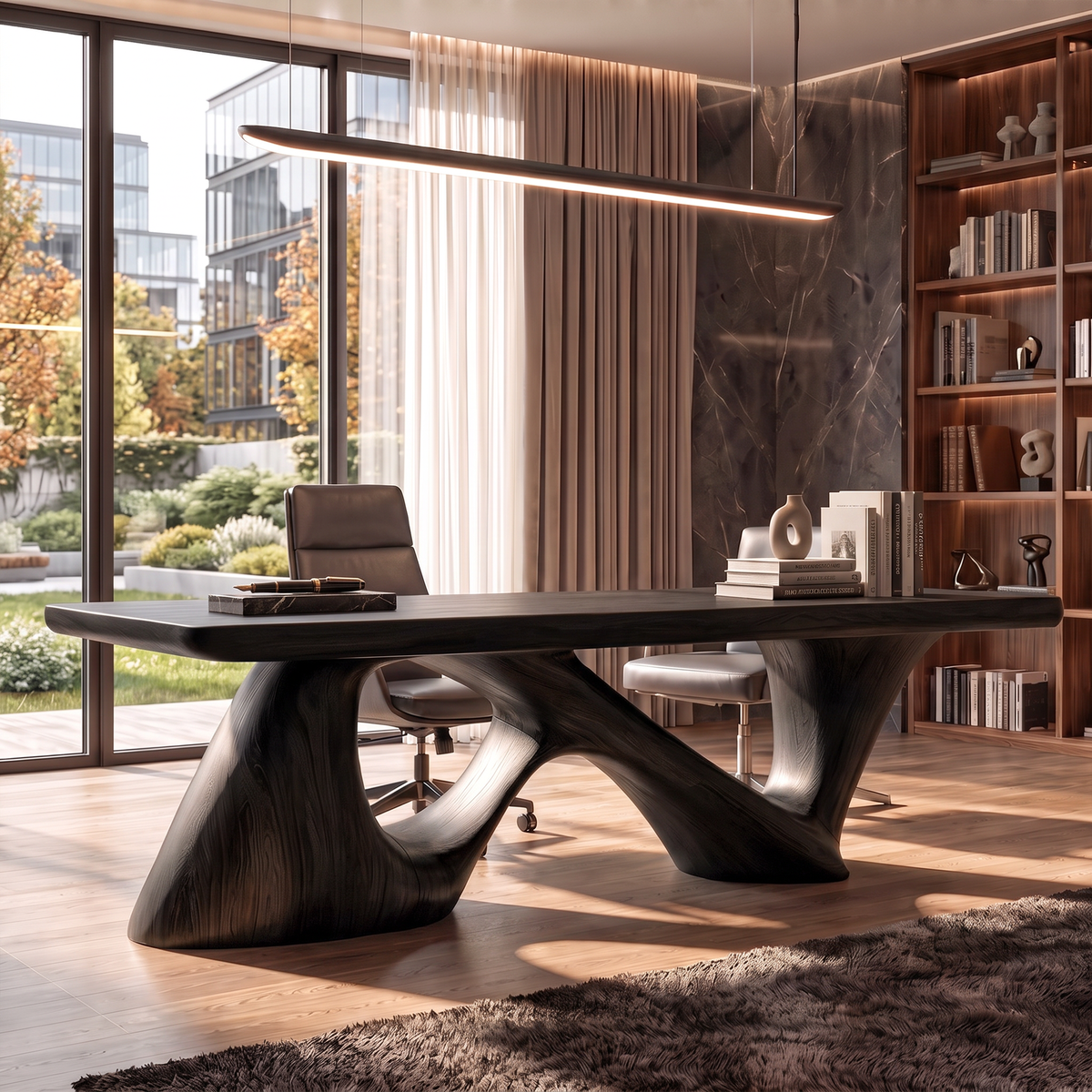 Contemporary Halloween Desk With Flowing Sculptural Legs For Home Office