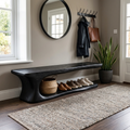 Rustic Natural Edge Wooden Shoe Bench Entry Hall