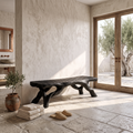 Organic Bathroom Bench With Branch Inspired Sculptural Legs For Bathroom