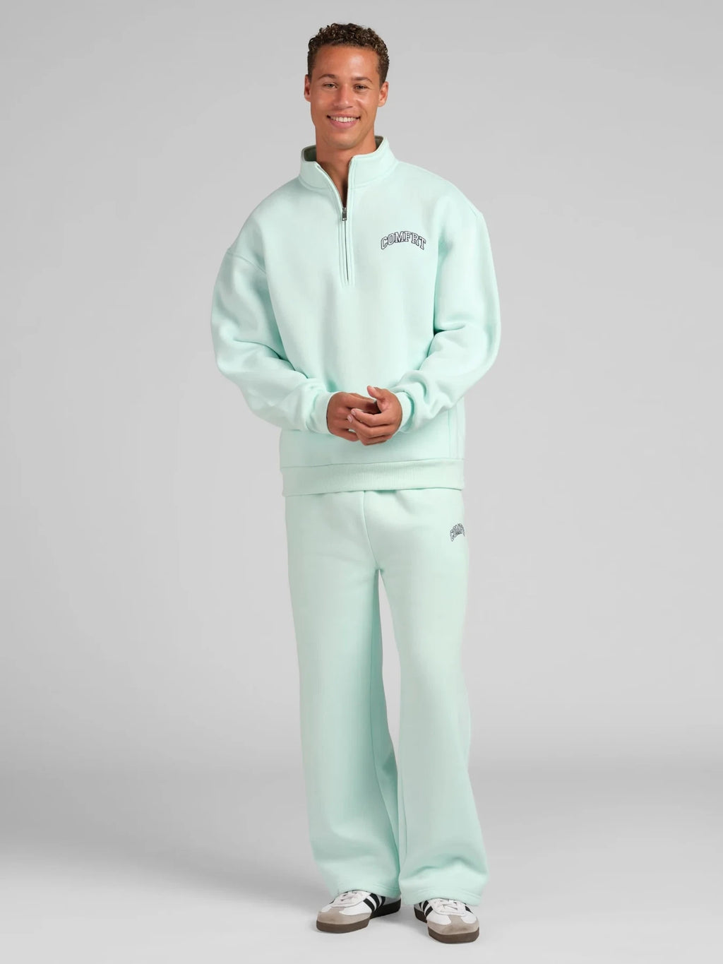 Quarter-Zip Sweatshirt - Aqua