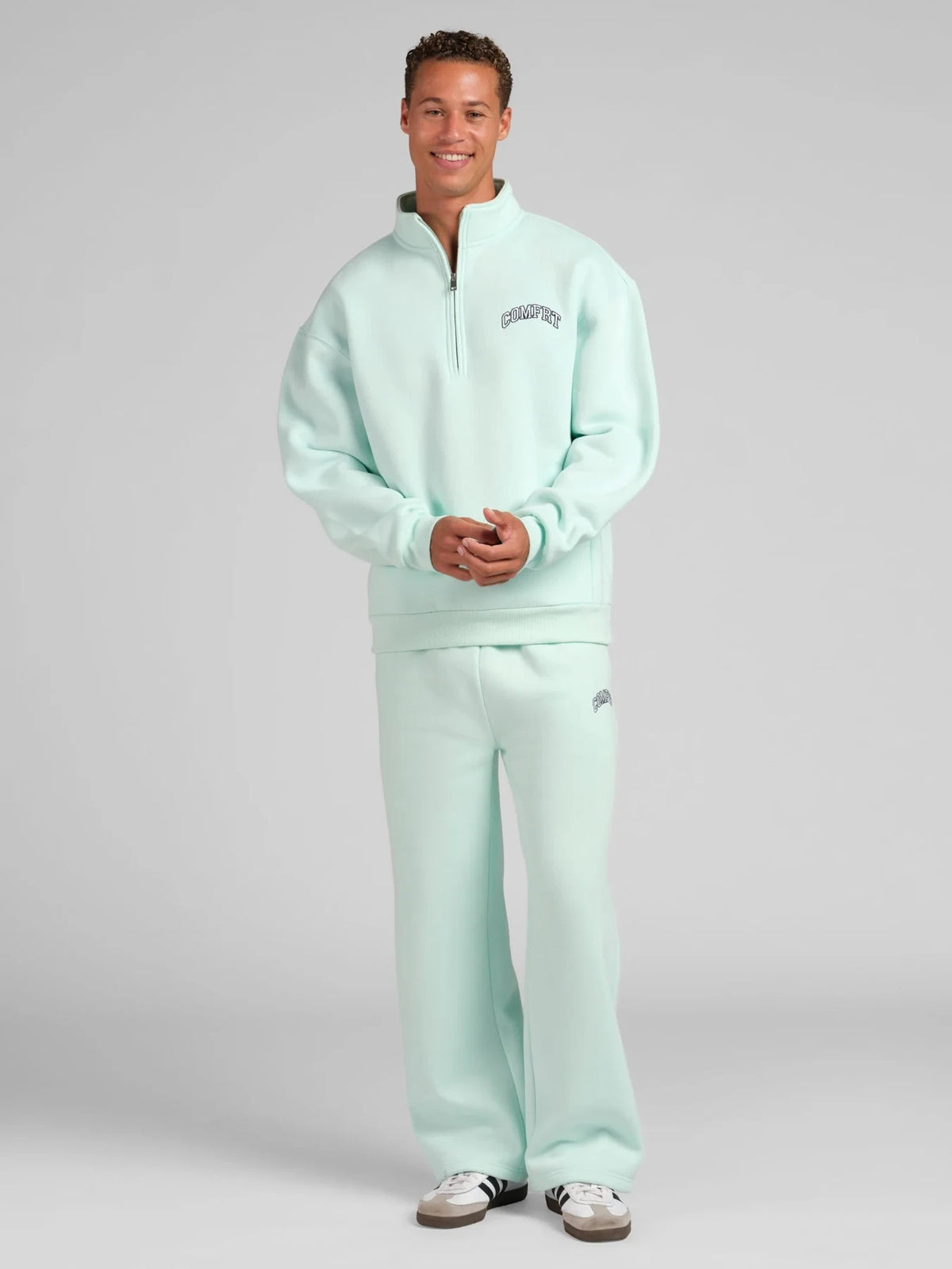 Quarter-Zip Sweatshirt - Aqua