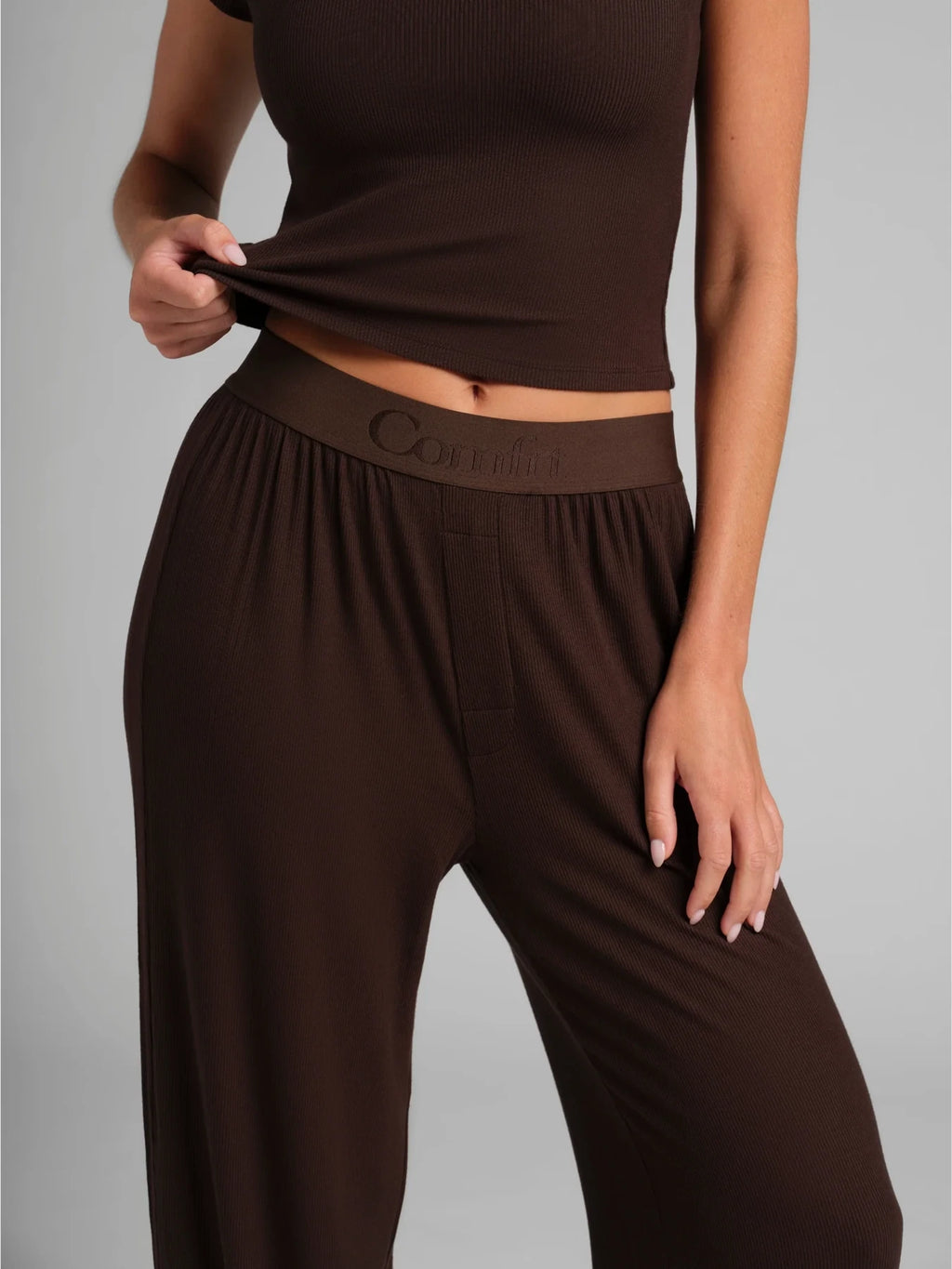 Ribbed Lounge Pants - Espresso