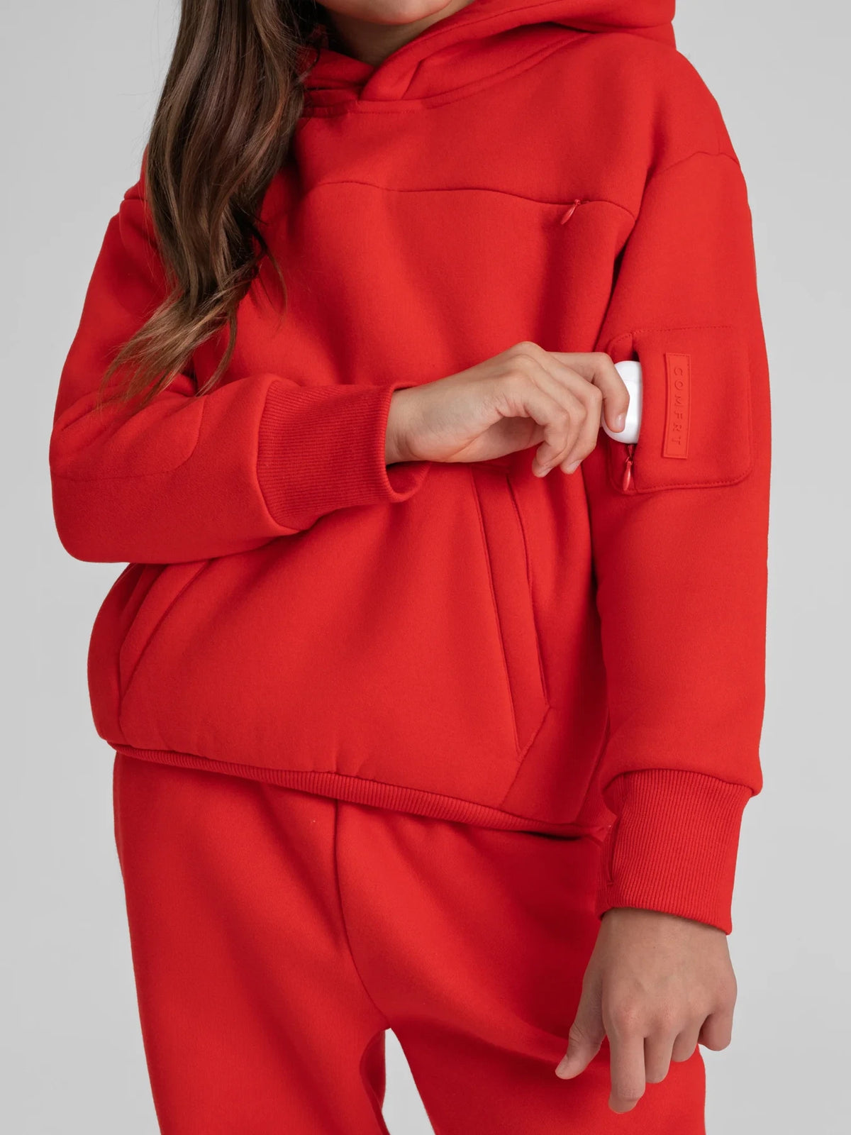 Kids Travel Hoodie - Crimson