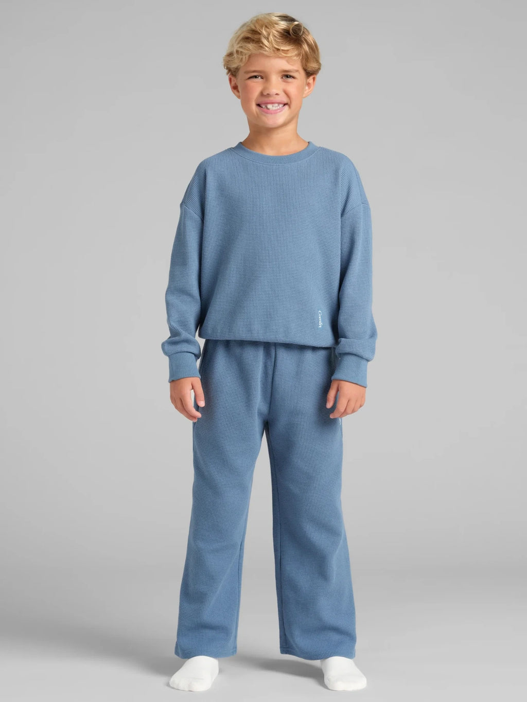 Kids' Waffle-Knit Long-Sleeve Top - Harbor